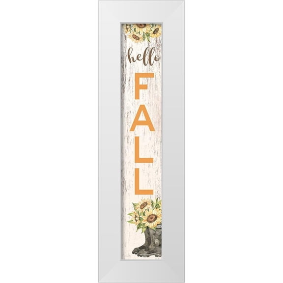 Ball, Susan 6x14 White Modern Wood Framed Museum Art Print Titled - Hello Fall