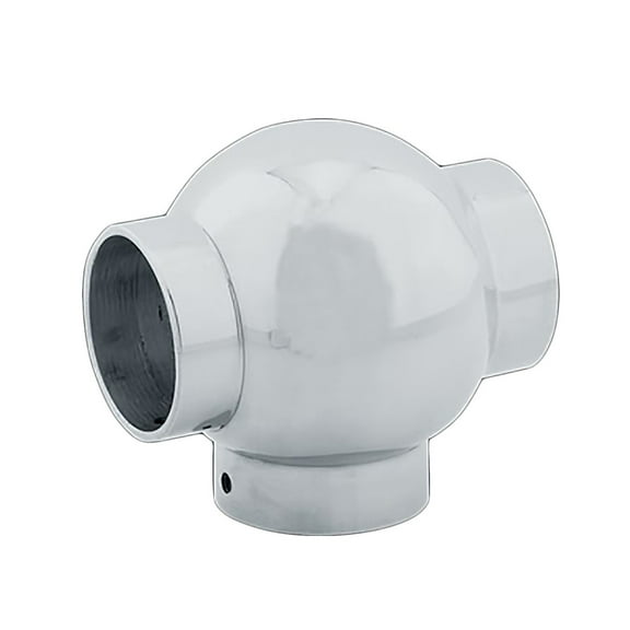 Ball TEE Connector 2" Bar Rail Fitting Chrome Brass | Renovator's Supply