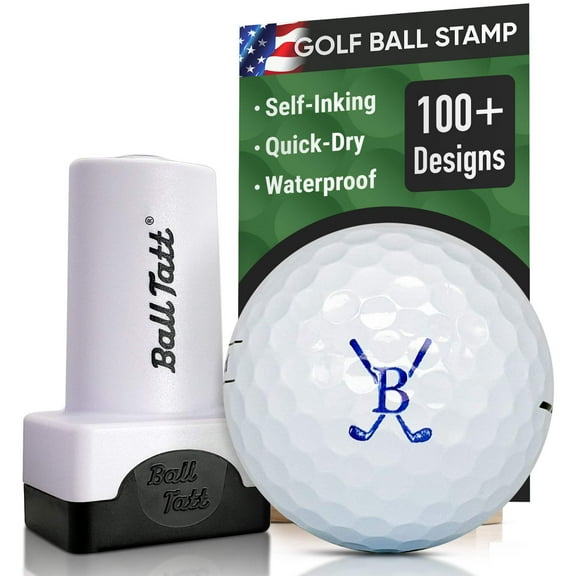 Ball Tatt - Golf Ball Stamp Monogram Initial Self-Inking Reusable Permanent Ink Ball Marker
