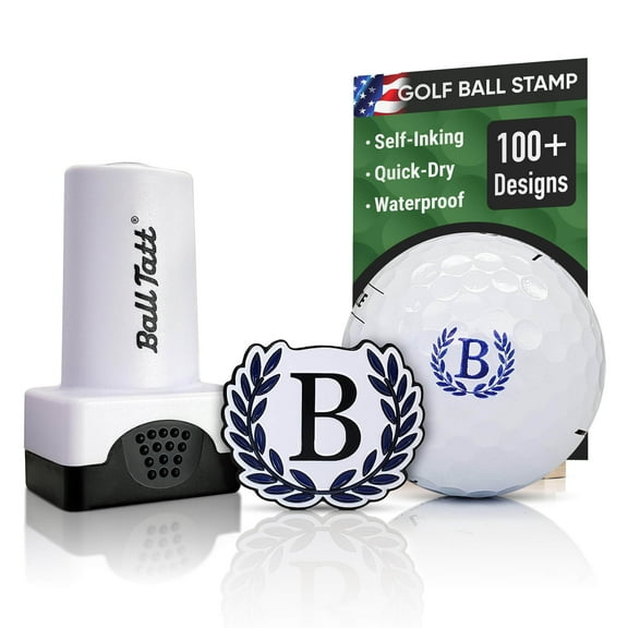 Ball Tatt B Initial Golf Ball Stamp Self-Inking Quick-Dry with Custom Golf Ball Marker