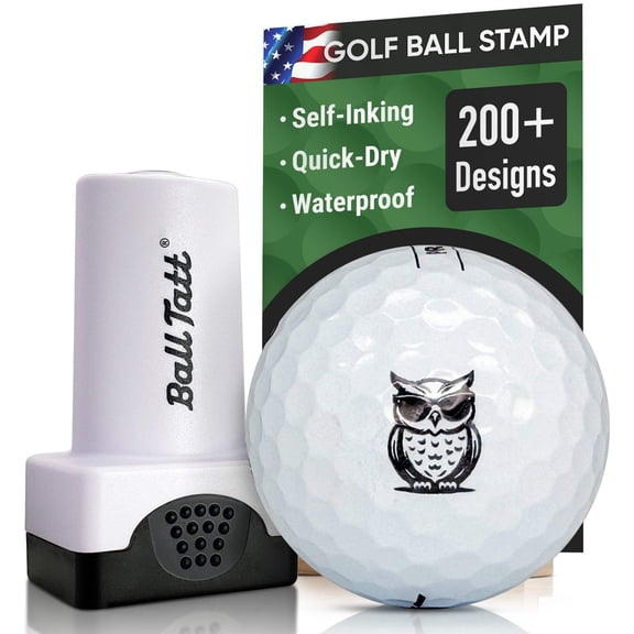 Ball Tatt Cool Owl Golf Ball Stamp Self-Inking Quick-Dry Waterproof Ball Marker Stamp