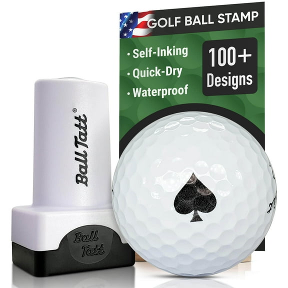 Ball Tatt - Ace of Spades Golf Ball Stamper Self-Inking Quick-Dry Waterproof Ball Stamp