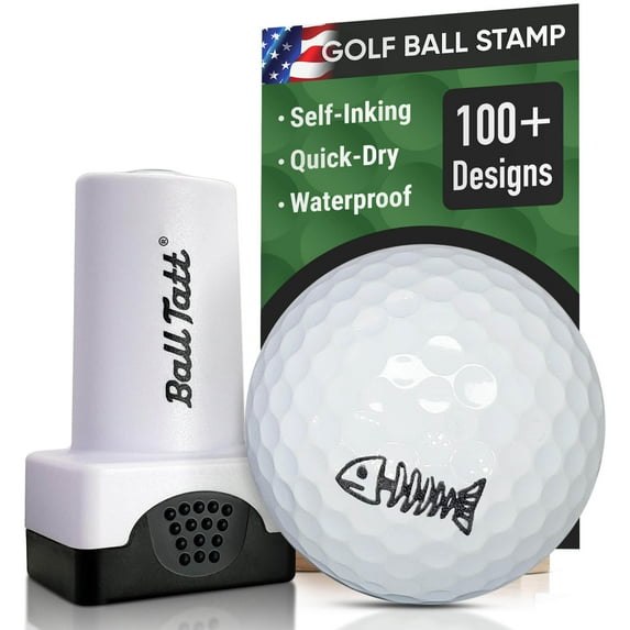 Ball Tatt Golf Ball Stamp Marker Self-Inking Quick-Dry Stamper, Black, Bonefish