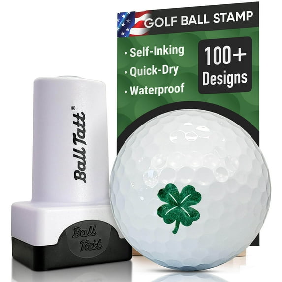 Ball Tatt Golf Ball Stamp Marker Self-Inking Quick-Dry Stamper, Green, Clover