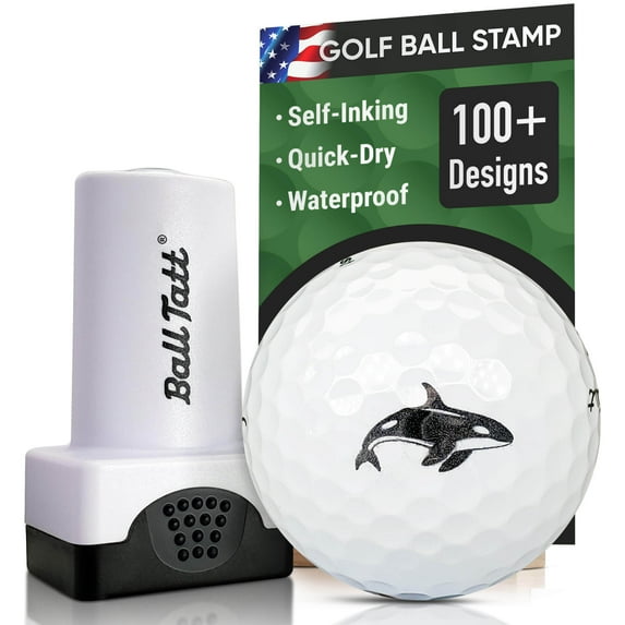 Ball Tatt Golf Ball Stamp Marker Self-Inking Quick-Dry Stamper, Orca