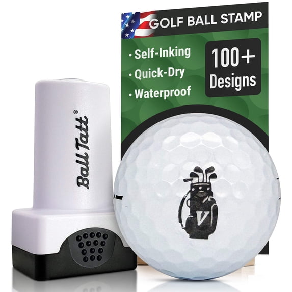 Ball Tatt - Golf Ball Stamp Monogram Initial Self-Inking Quick-Dry Permanent Ink Ball Marker