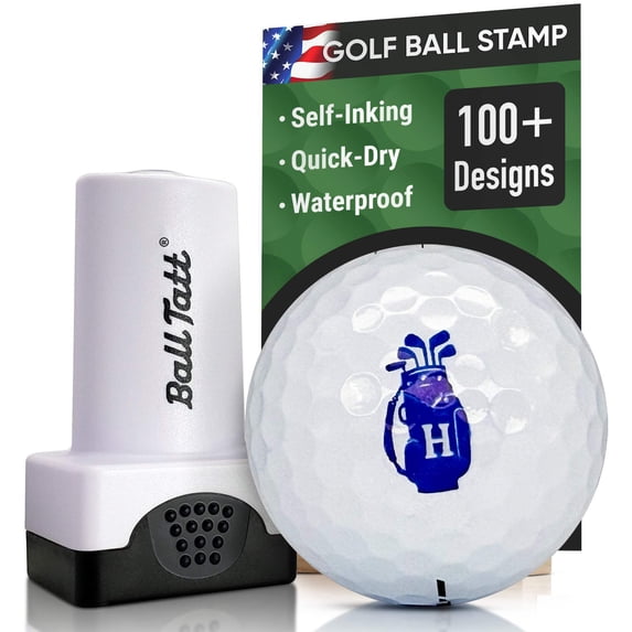 Ball Tatt - Golf Ball Stamp Monogram Initial Self-Inking Quick-Dry Permanent Ink Ball Marker