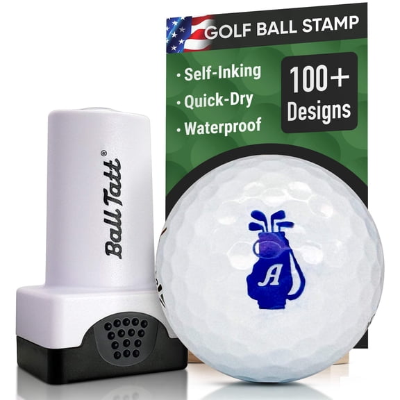 Ball Tatt - Golf Ball Stamp Monogram Initial Self-Inking Quick-Dry Permanent Ink Ball Marker