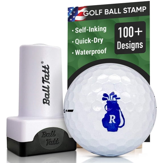 Ball Tatt - Golf Ball Stamp Monogram Initial Self-Inking Quick-Dry Permanent Ink Ball Marker
