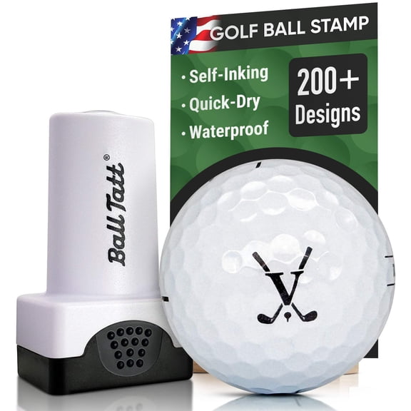 Ball Tatt - Golf Ball Stamp Monogram Initial Self-Inking Reusable Permanent Ink Ball Marker