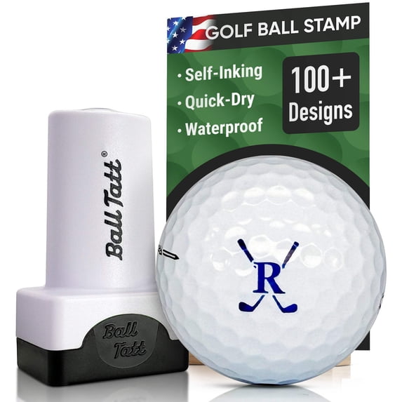 Ball Tatt - Golf Ball Stamp Monogram Initial Self-Inking Reusable Permanent Ink Ball Marker