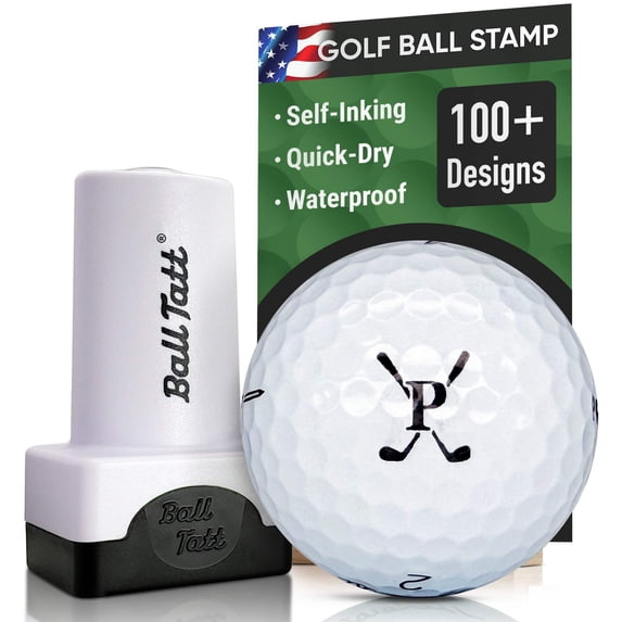 Ball Tatt - Golf Ball Stamp Monogram Initial Self-Inking Reusable Permanent Ink Ball Marker
