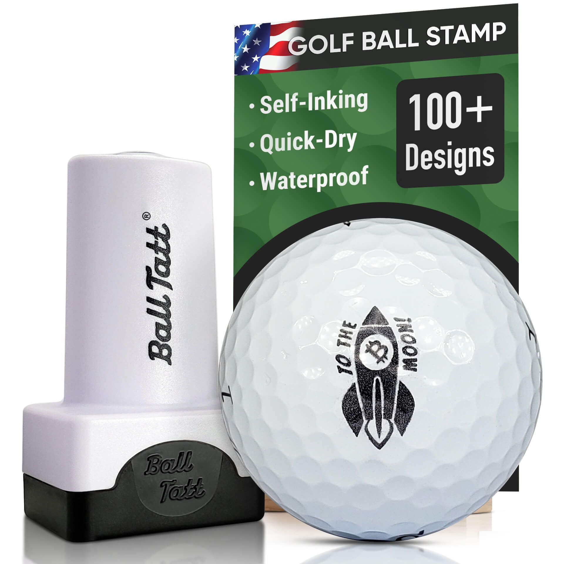 Ball Tatt Golf Ball Stamp Self-Inking Quick-Dry Stamper Black, Bitcoin -  Walmart.com