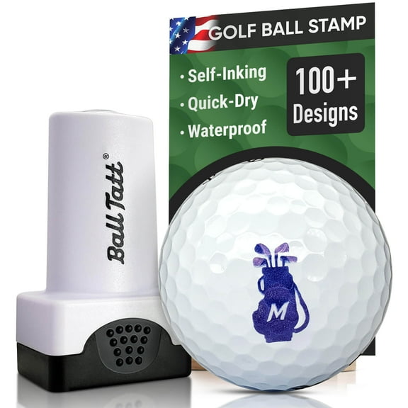 Ball Tatt - Golf Ball Stamp Monogram Initial Self-Inking Quick-Dry Permanent Ink Ball Marker