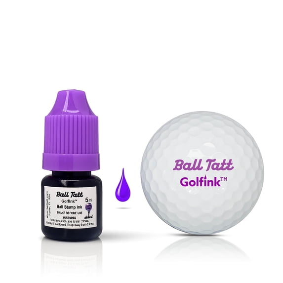 Ball Tatt Golfink™ - Golf Ball Stamp Ink Refill, Indelible, Waterproof, Quick-Dry - 5ml Purple