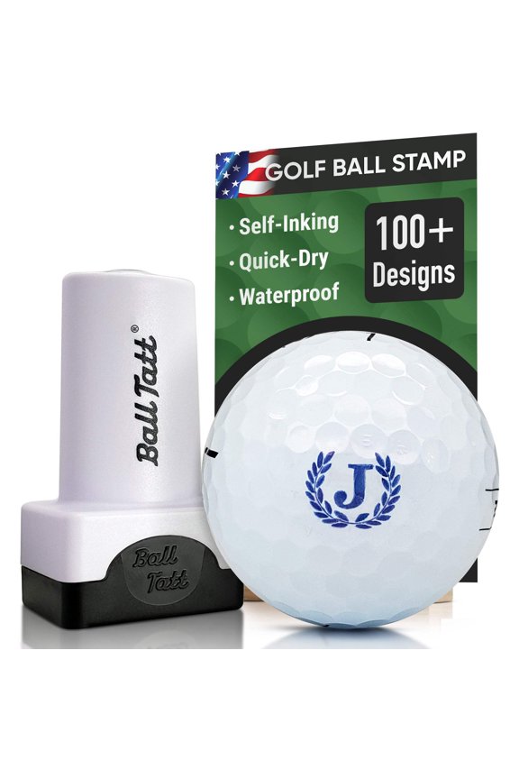 J Initial Golf Ball Stamper Self-Inking Quick-Dry Monogram Ball Stamp (Blue)