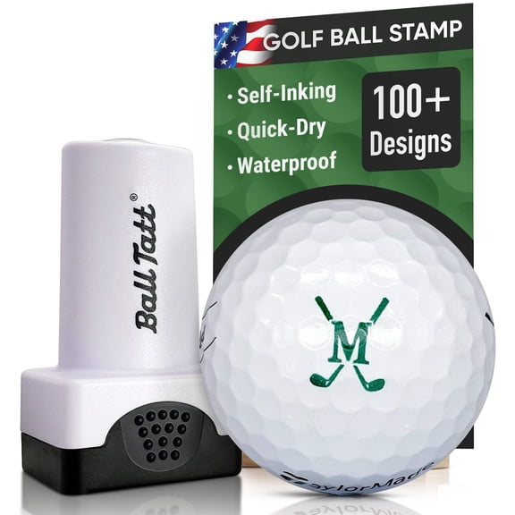 Ball Tatt - Golf Ball Stamp Monogram Initial Self-Inking Reusable Permanent Ink Ball Marker