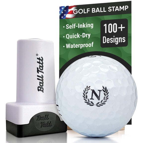 Ball Tatt N Initial Golf Ball Stamper Self-Inking Quick-Dry Monogram Ball Stamp (Black)