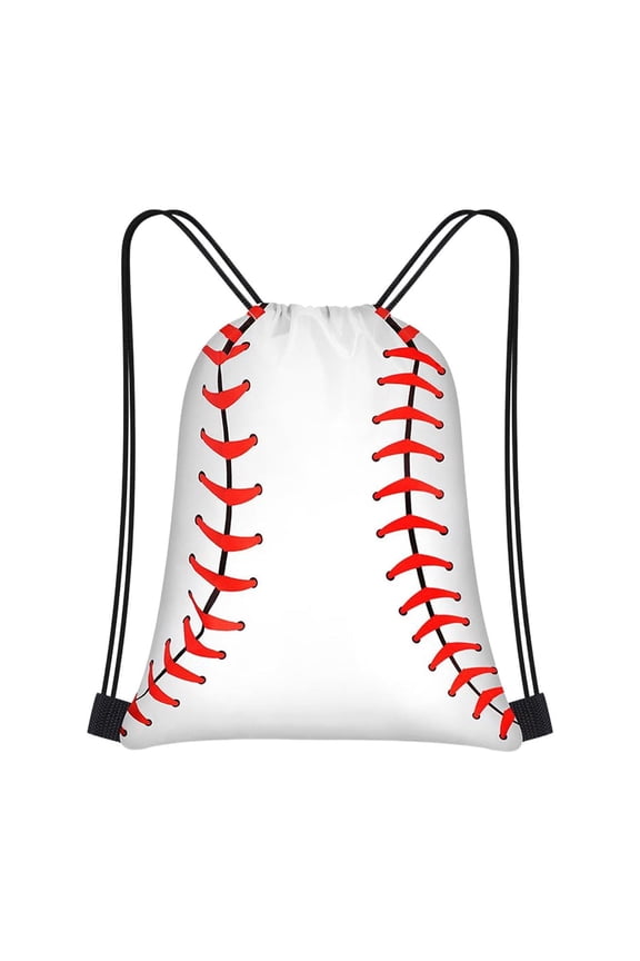 Ball Themed Drawstring Backpack Pouch, Small Sports Gift Bags for Party Favors, Soccer Basketball Baseball Treat Snack Bags, Waterproof Polyester Beach Bulk Gifts,Ball-Themed Drawstring Backpack