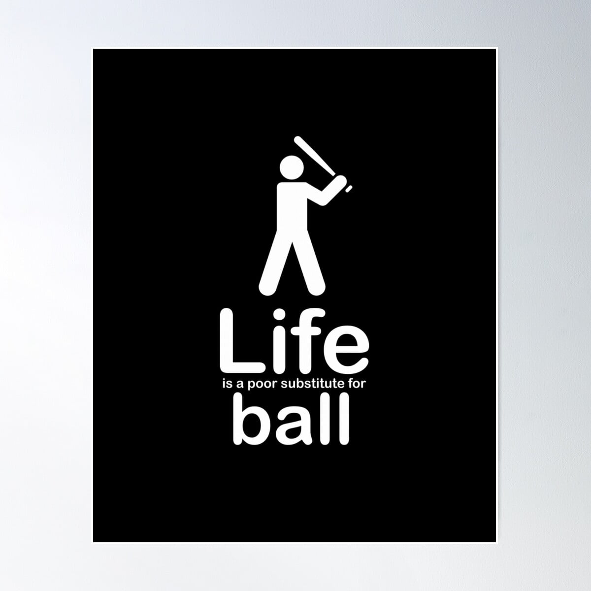 Ball V Life Black Poster Wall Art, Modern Wall Decor For Living Room