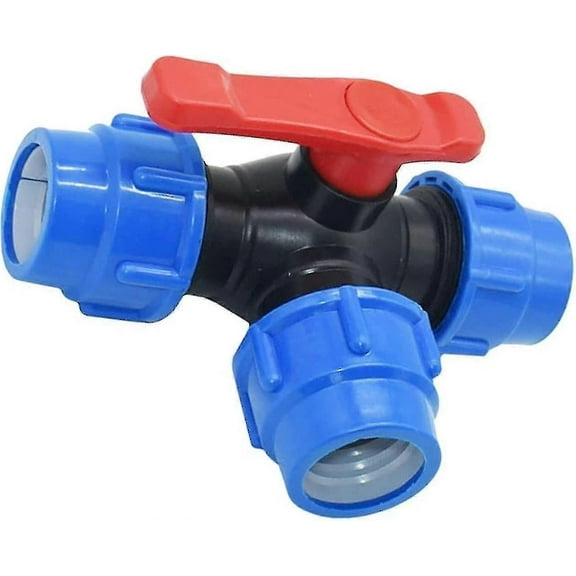 Ball Valve,20/25/32/40/50/63mm Pe Pipe Quick Connect Pvc Three Way Ball Valve Quick Switch T-joint