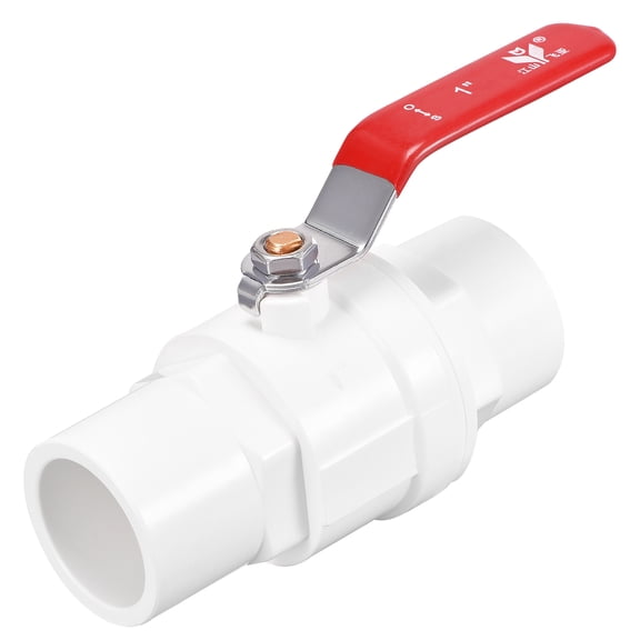 Ball Valve, 32mm ID , Socket End Valve for Aquarium Setup, Sump Pump, Pool, Garden Sprinkler White Red