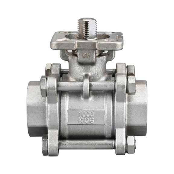 Ball Valve DN15-50 Three Piece High Platform Ball Valve SS304 Stainless Steel Internal Thread High Temperature Corrosion Resistance ,Easy to Install