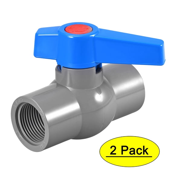 Ball Valve, G3/4 Female Thread Valve for Aquarium Setup, Sump Pump, Pool, Garden Sprinkler Gray Blue 2Pcs
