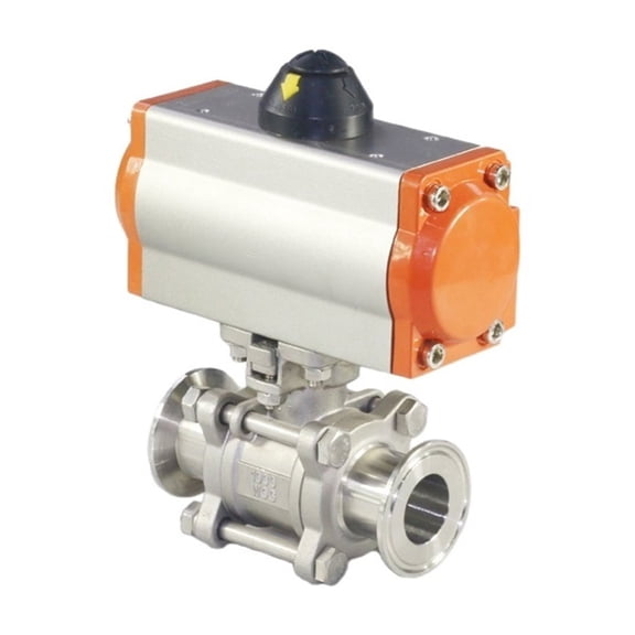 Ball Valve Three Piece High Platform Pneumatic Quick Load Ball Valve Stainless Steel Clamp Ball Valve Double Acting Cylinder ,Easy to Install