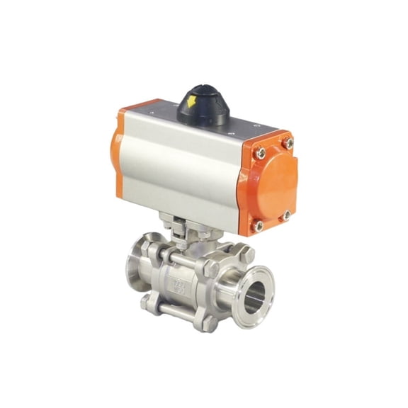 Ball Valve Three Piece High Platform Pneumatic Quick Load Ball Valve Stainless Steel Clamp Ball Valve Double Acting Cylinder