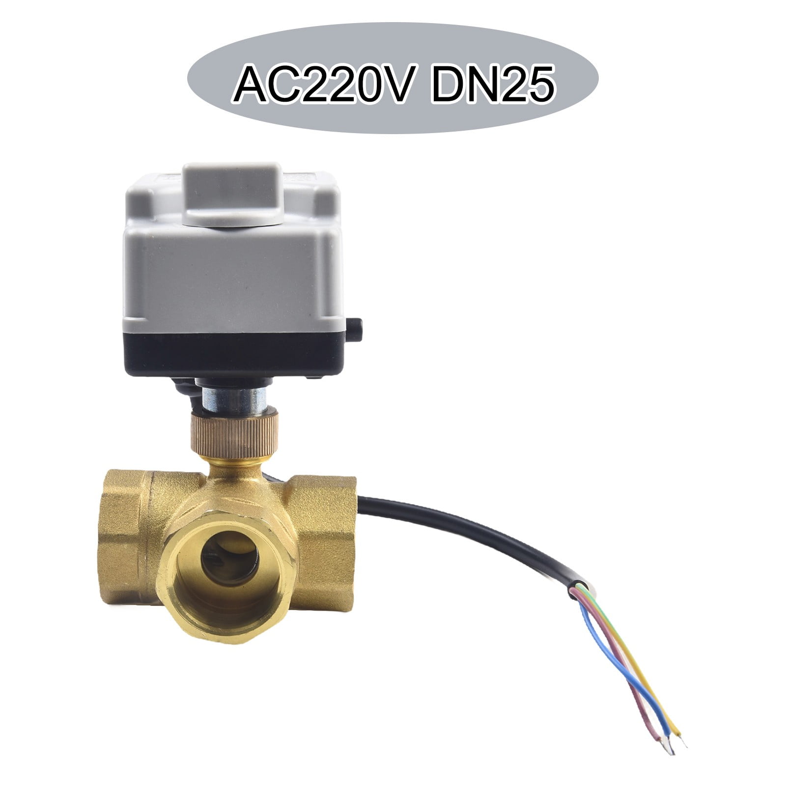 Ball Valve with Manual Electric Ac220V 3Wire 2Control 3 Way Valve