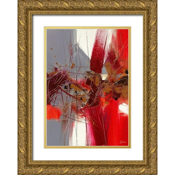 Ball, Veronique 11x14 Gold Ornate Wood Framed with Double Matting Museum Art Print Titled - Confidences