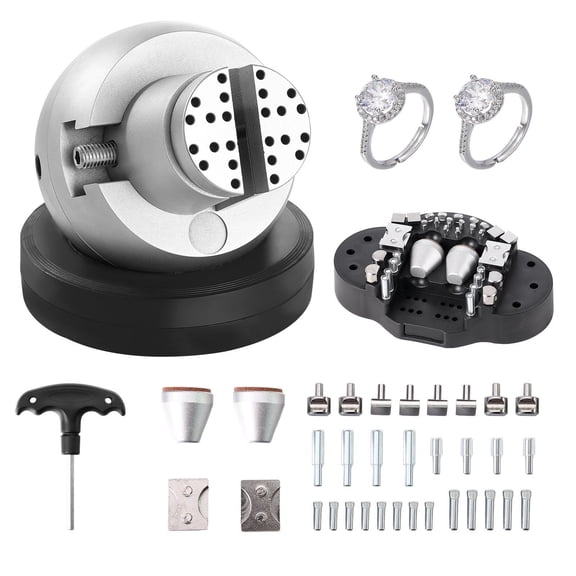 Ball Vise 5 Inch, Engraving Setting Tool with 360 Rotation, 35 PCS Jewelry Engraving Block Tools, Standard Block for Gemstone Inlay, Precision Machining