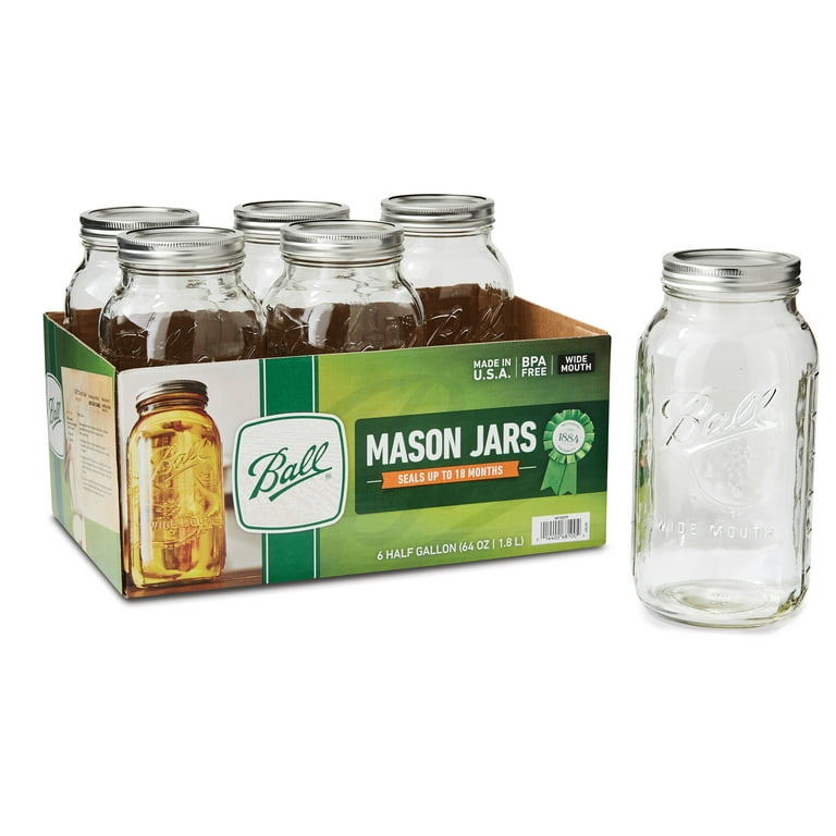 Food Storage Half Gallon (64 oz.) Jars & Lids - Mother Earth Products