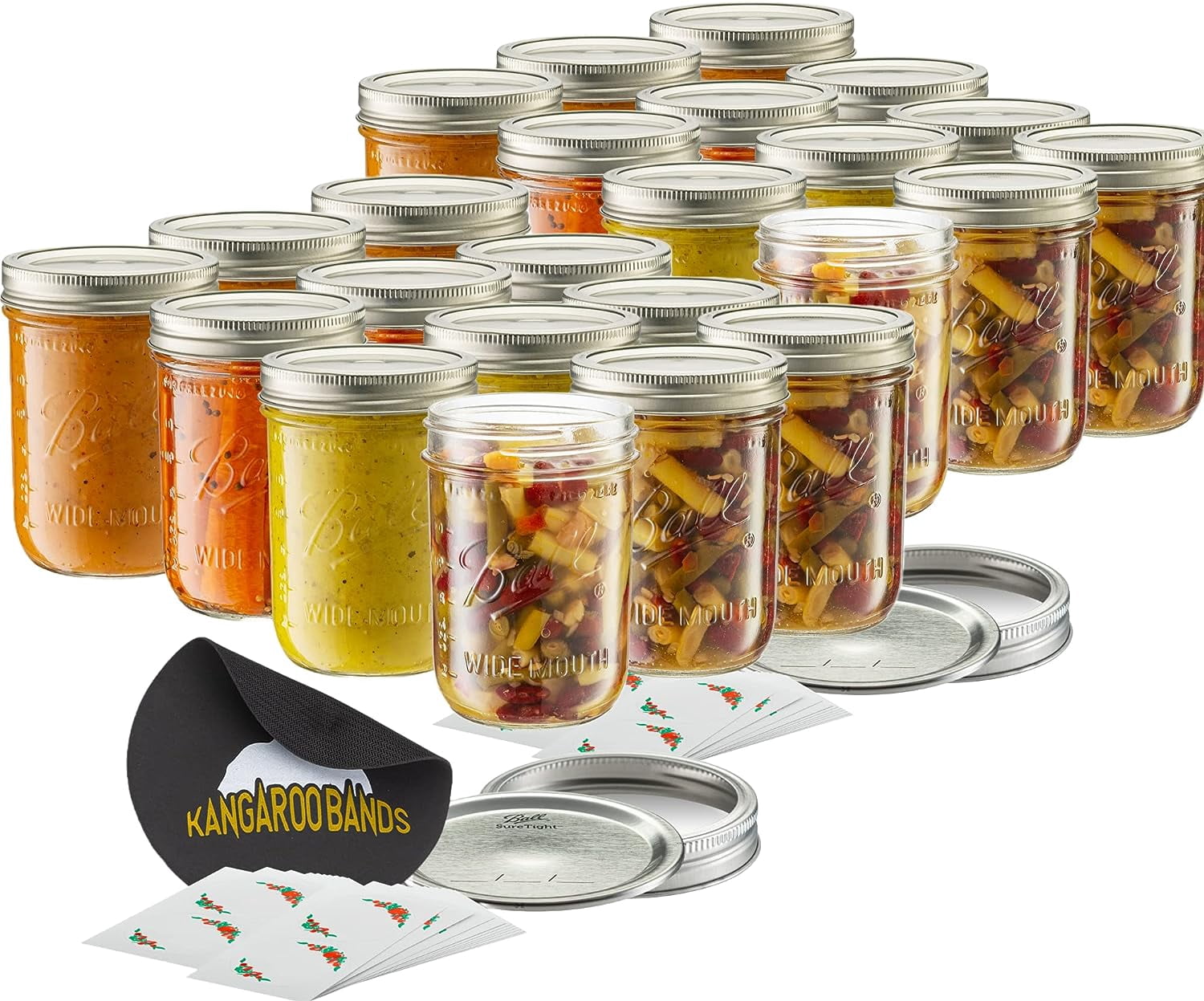 Ball Wide Mouth Canning Jars Kit 16 oz Wide Mouth Mason Jars and Lids