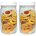 thumbnail image 1 of Ball Wide Mouth Jars 32oz 2 Pack with m.e.m Plastic Lids Fit Ball and Kerr Wide Mouth, 1 of 5