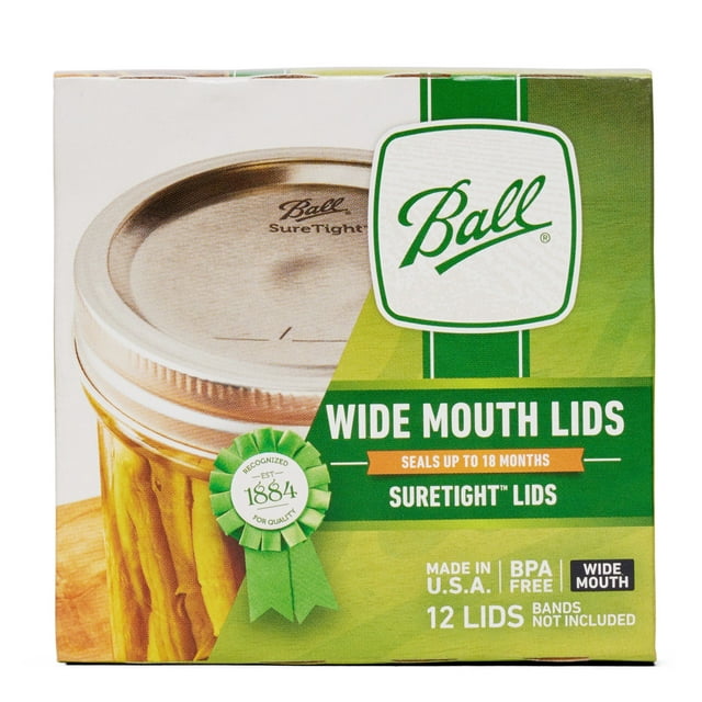 Ball Wide Mouth Lids, 12 Count, (Bands Not Included)