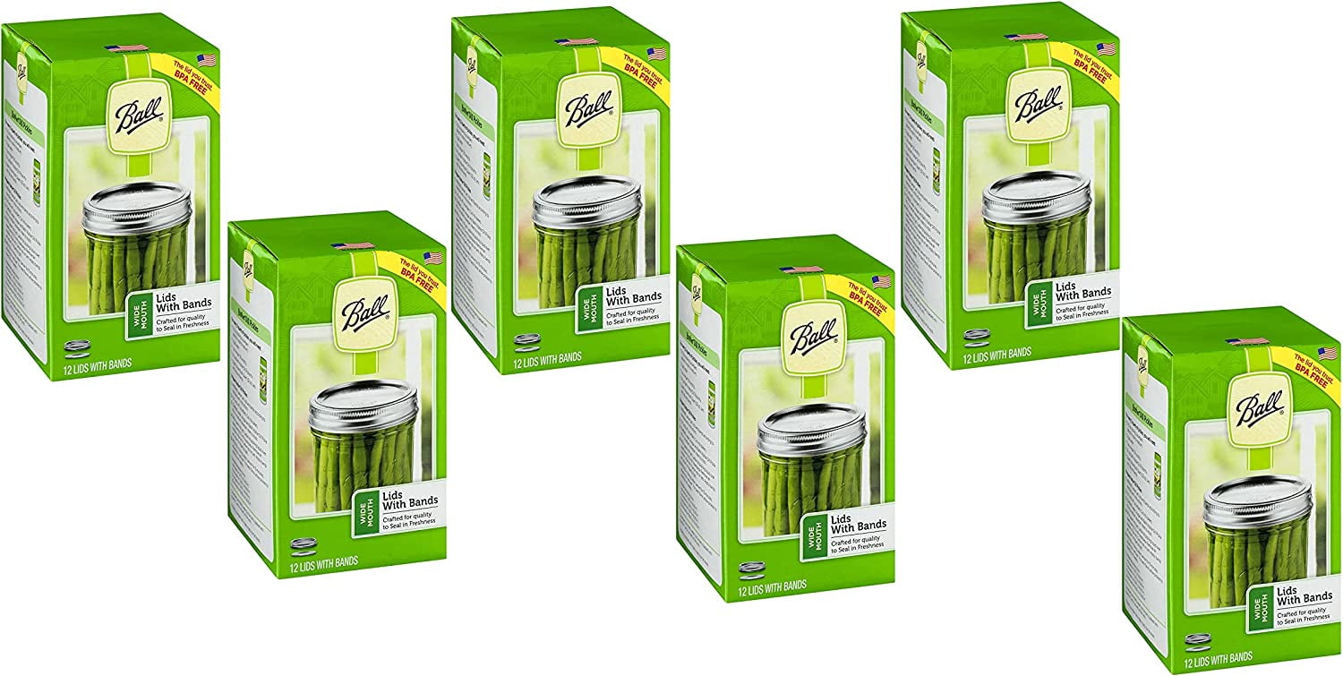 Ball Wide Mouth Lids and Ring Bands for Glass Mason Jars, Used for