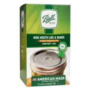 Ball 12-Pack Wide Mouth Canning Jar Lids and Rings, Two-Piece Mason Jar Lids with Bands for Canning and Preserving, Fits Ball Wide Mouth Mason Jars