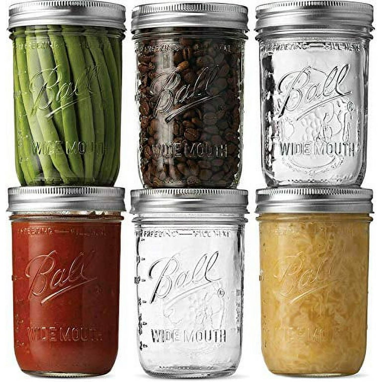 16 oz Wide-Mouth Mason Canning Jars – 5 Pack – (SHIPS IN 1-2 WEEKS)