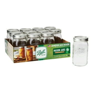 Ball®Wide Mouth Quart 32oz. Glass Mason Jars with Lids and Bands, 12 Count