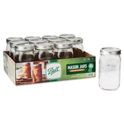 Ball Wide Mouth Quart 32oz. Glass Mason Jars with Lids and Bands, 12 Count