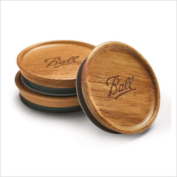 Ball Wooden Storage Lids, Regular Mouth, Ball Jar Lids, 3-Pack