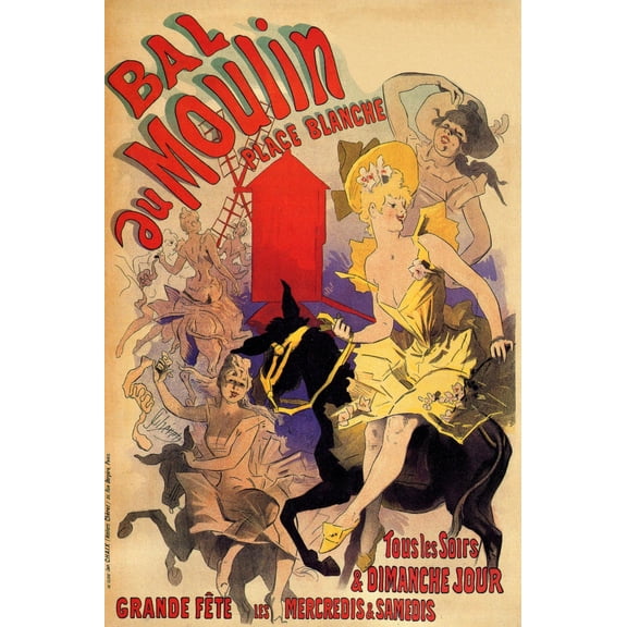 Art.com Ball at the Moulin Palace Blanche Art Print by Alphonse Mucha, 24" x 36"