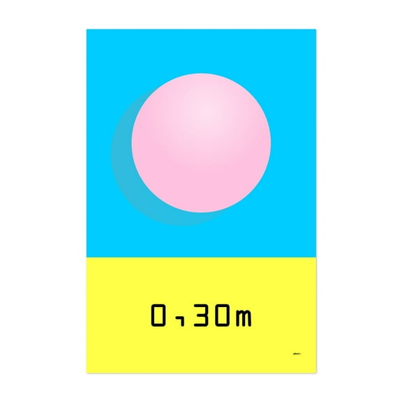 Ball in the Pool - Digital Art Geometric Minimalist Pastel Modern Art Abstract Pop Art Unframed Wall Art Print 4 x 6 inches