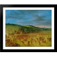 thumbnail image 1 of Ball-play of the Choctaw--Ball Up 34x28 Large Black Wood Framed Print Art by George Catlin, 1 of 2