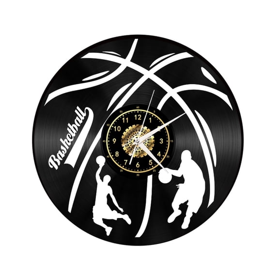 Ball sports Vinyl Record Wall Clock Gifts for Holiday ,Handmade 12Black Wall Clock Unique Gifts for Men Women for Birthday Wall Decor