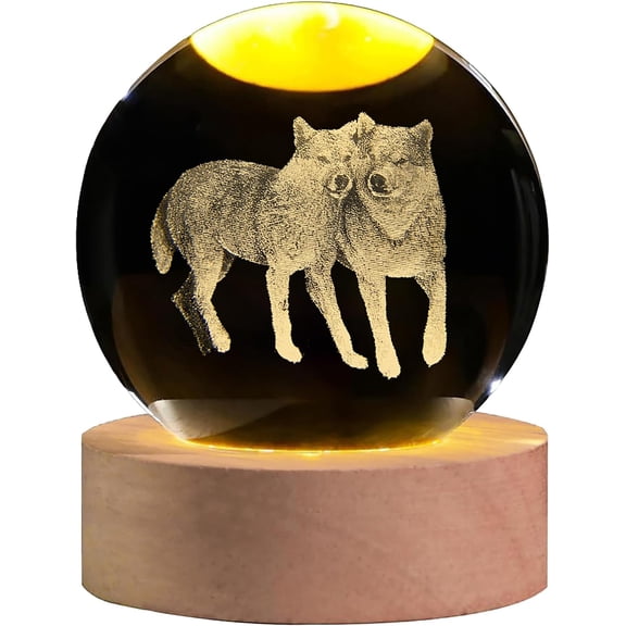 Ball with Light Base, 60mm Glass Sphere Decorative Balls, Figurine Lamp Gifts for Women