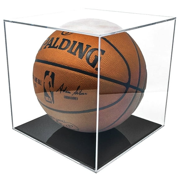 BallQube Basketball Display Case UV Protected Autographed Basketball Cube Display Memorabilia Basketball Display Case Square Clear Basketball Display Case Holder Box