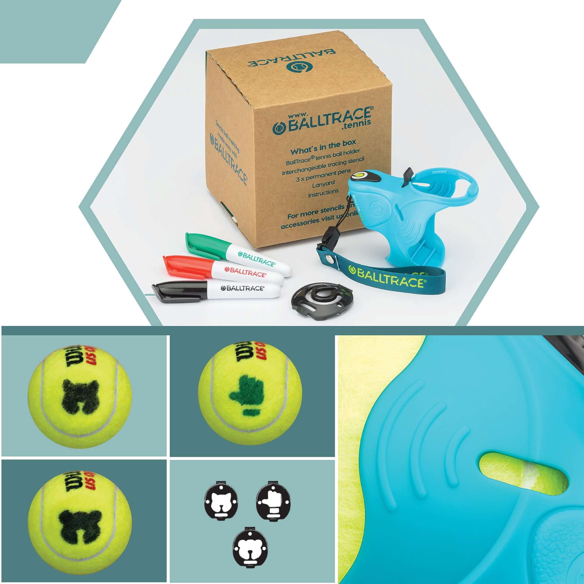 BallTrace Tennis / Padel Ball Marker | Break Point Blue | Paws & Thumbs ...